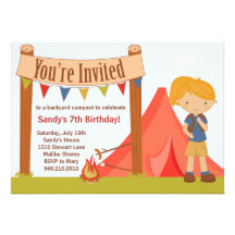 Camping Birthday Party Invitation