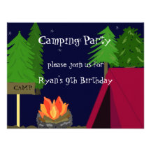 Camping Birthday Party Invitation
