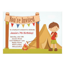 Camping Birthday Party Invitation