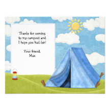 Camping Birthday Thank You Card Personalized Announcement