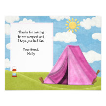 Camping Birthday Thank You Card Personalised Announcements