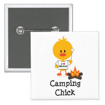 Camping Chick Button