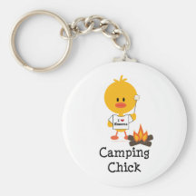 Camping Chick Keychain