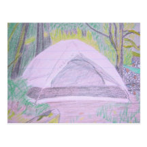 Camping Drawing Post Cards