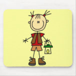 Camping Girl With Lantern Tshirts and Gifts Mousepad