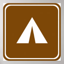 Camping Highway Sign Poster