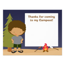 Camping Party Thank You Card Personalised Invitation