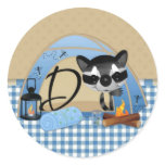 Camping Racoon Letter D stickers