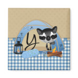 Camping Racoon Letter Y magnets