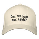 Can we have sex again? embroidered hats