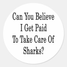 Can You Believe I Get Paid To Take Care Of Sharks Stickers