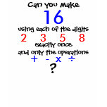Can you make 16 using the digits 2... - Customised t-shirts