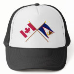 Canada and American Samoa Crossed Flags Trucker Hat