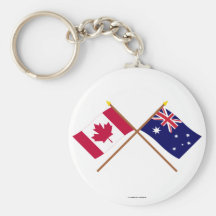Canada and Australia Crossed Flags Key Chains