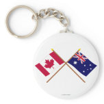 Canada and Australia Crossed Flags Key Chains