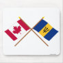 Canada and Barbados Crossed Flags Mousepads