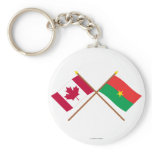 Canada and Burkina Faso Crossed Flags keychains