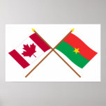Canada and Burkina Faso Crossed Flags posters