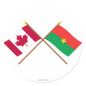 Canada and Burkina Faso Crossed Flags stickers