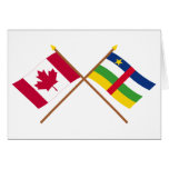 Canada and Central African Republic Crossed Flags cards