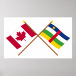 Canada and Central African Republic Crossed Flags posters