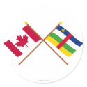 Canada and Central African Republic Crossed Flags stickers