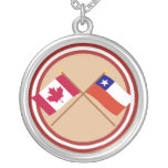 Canada and Chile Crossed Flags necklaces