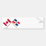 Canada and Dominican Republic Crossed Flags Bumper Sticker