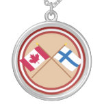 Canada and Finland Crossed Flags necklaces