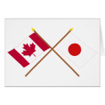 Canada and Japan Crossed Flags cards