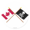 Canada and Pirate Crossed Flags stickers