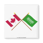 Canada and Saudi Arabia Crossed Flags magnets