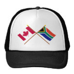 Canada and South Africa Crossed Flags Hats