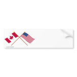 Canada and the United States Crossed Flags bumper stickers