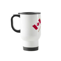 Canada and the United States Crossed Flags Coffee Mugs