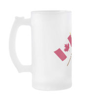 Canada and the United States Crossed Flags Coffee Mugs
