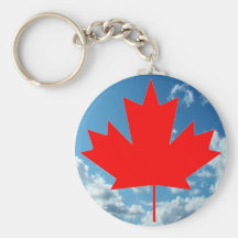 Canada flag and blue sky keychains