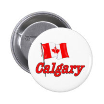Canada Flag - Calgary Pinback Button