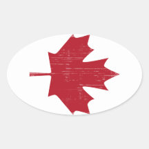 CANADA FLAG FADED OVAL STICKER