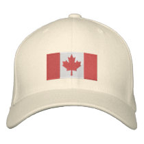 Canada Flag Hat White Baseball Cap