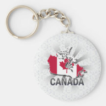 Canada Flag Map 2.0 Key Chain