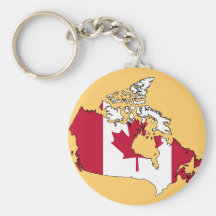 Canada flag map keychain