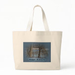 Canada Geese on Green Lane Reservoir Happy Holiday Canvas Bags