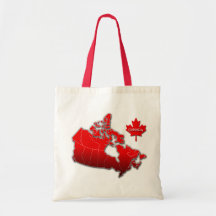 CANADA MAP CANVAS BAGS