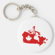 Canada map flag key chain