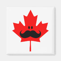 Canada Mustache - A mustache on red maple Magnet