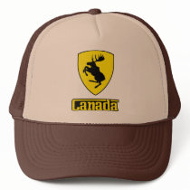 Canada - prancing moose shield crest coat of arms trucker hat