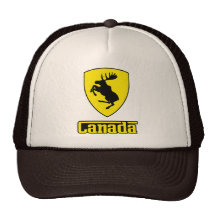 Canada - prancing moose shield crest coat of arms trucker hat