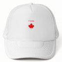 Canada Red Maple Leaf Bold Text Logo hats