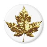 Canada Souvenir Fridge Magnet Gold Maple Leaf Gift